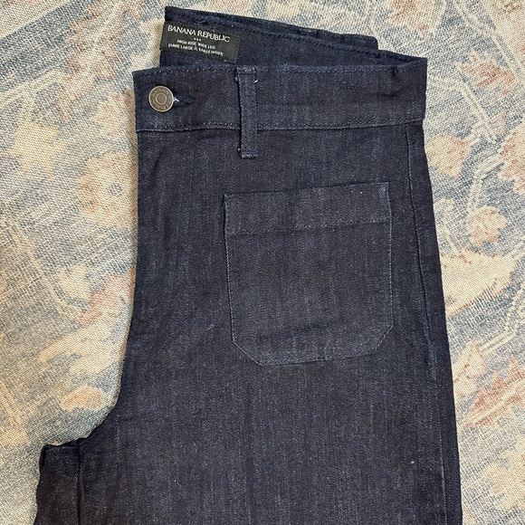 Banana Republic Factory | Dark Blue Full Length Wide Leg Jeans | Size 27 - Picture 3 of 5
